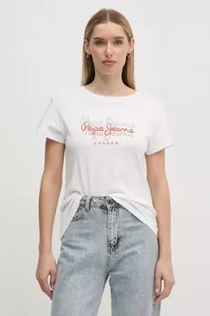 Хлопковая футболка Pepe Jeans GALEY, белый