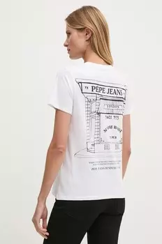 Хлопковая футболка Pepe Jeans GENEVIVE, белый