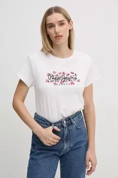 Хлопковая футболка Pepe Jeans GINNY, белый