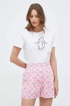 Хлопковая футболка Pinko, белый