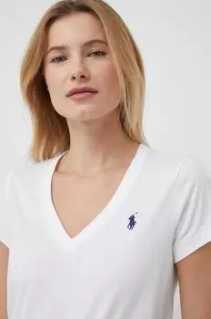 Хлопковая футболка Polo Ralph Lauren, белый