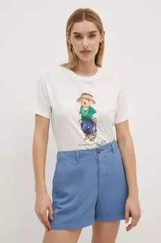 Хлопковая футболка Polo Ralph Lauren, белый