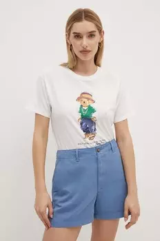 Хлопковая футболка Polo Ralph Lauren, белый