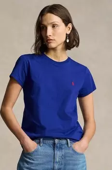 Хлопковая футболка Polo Ralph Lauren, бирюзовый
