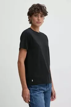 Хлопковая футболка Polo Ralph Lauren, черный