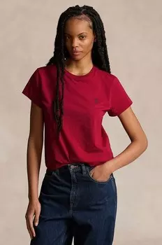 Хлопковая футболка Polo Ralph Lauren, красный