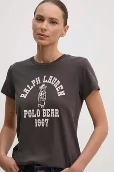 Хлопковая футболка Polo Ralph Lauren, серый
