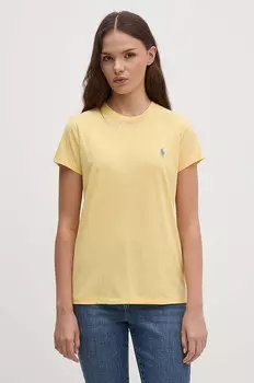 Хлопковая футболка Polo Ralph Lauren, желтый