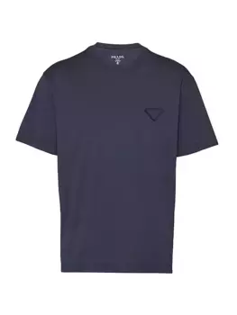 Хлопковая футболка Prada, синий