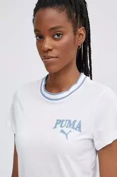 Хлопковая футболка Puma, белый