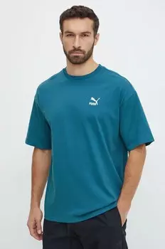 Хлопковая футболка Puma BETTER CLASSICS, бирюзовый