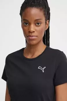 Хлопковая футболка Puma, черный