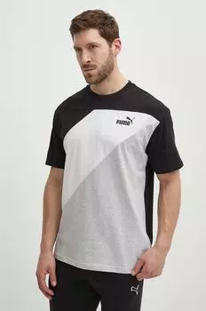 Хлопковая футболка Puma, черный