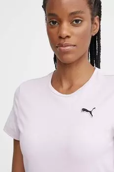Хлопковая футболка Puma, фиолетовый