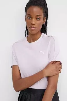 Хлопковая футболка Puma, фиолетовый