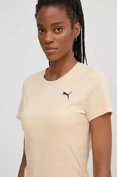 Хлопковая футболка Puma, оранжевый