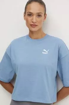 Хлопковая футболка Puma, синий