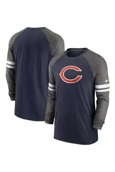 Хлопковая футболка реглан Fanatics Chicago Bears Nike Dri-Fit Nike, синий