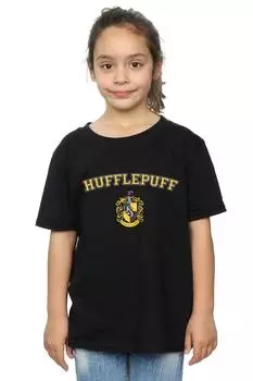 Хлопковая футболка с гербом Хаффлпаффа Harry Potter, черный