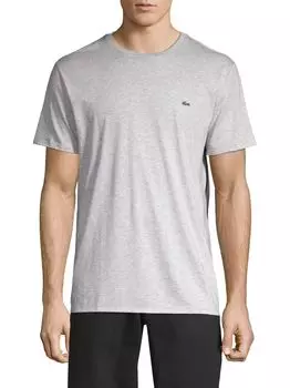 Хлопковая футболка с круглым вырезом Lacoste, серебряный