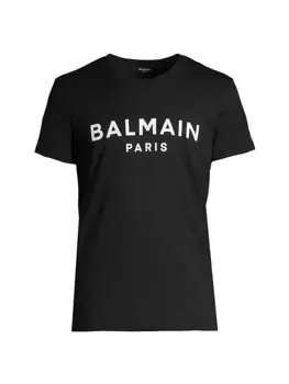 Хлопковая футболка с логотипом Balmain, белый