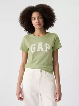 Хлопковая футболка с логотипом Gap, зеленый