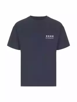 Хлопковая футболка с логотипом Givenchy, тёмно-синий