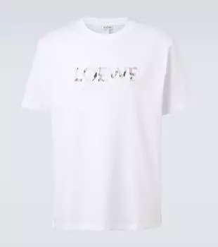Хлопковая футболка с логотипом Loewe, белый