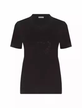 Хлопковая футболка с логотипом Moncler, черный