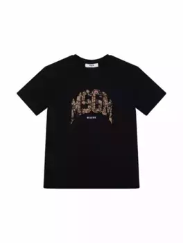 Хлопковая футболка с логотипом MSGM, черный