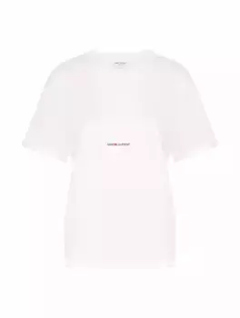 Хлопковая футболка с логотипом Saint Laurent, белый