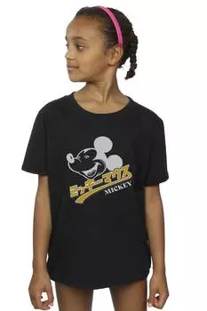 Хлопковая футболка с Микки Маусом Disney, черный