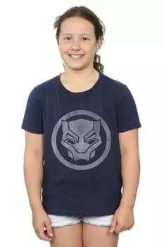 Хлопковая футболка с потертостями Black Panther Icon Marvel, темно-синий