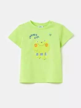 Хлопковая футболка с принтом Fagottino, цвет light green