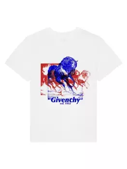 Хлопковая футболка с принтом лошади Givenchy, белый