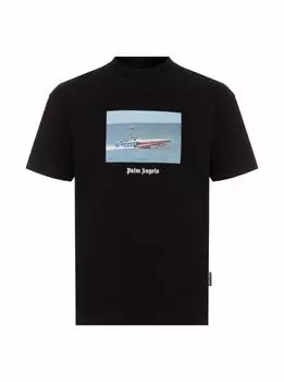 Хлопковая футболка с принтом Palm Angels