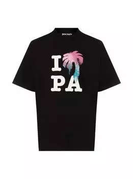 Хлопковая футболка с принтом Palm Angels