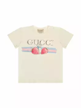 Хлопковая футболка с принтом Peter Rabbit Gucci, жёлтый