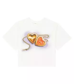 Хлопковая футболка с принтом Stella Mccartney, белый