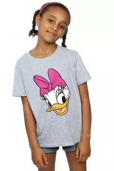 Хлопковая футболка с рисунком Daisy Duck Head Disney, серый
