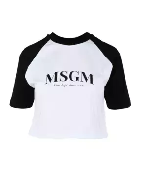 Хлопковая футболка с уникальным дизайном. Msgm, белый