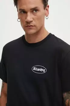 Хлопковая футболка SEGMENT Billabong, черный