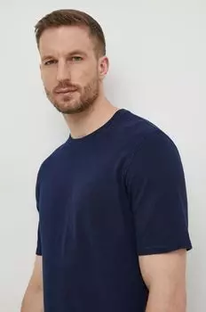Хлопковая футболка Sisley, темно-синий
