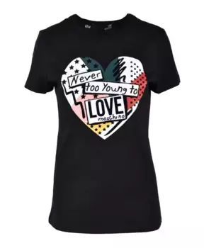 Хлопковая футболка стильного дизайна Love Moschino, черный
