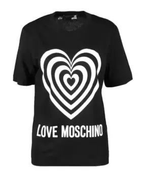 Хлопковая футболка стильного дизайна. Love Moschino, черный