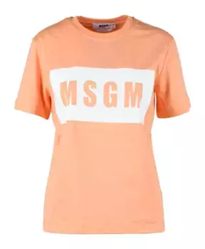 Хлопковая футболка стильного дизайна. Msgm, розовый