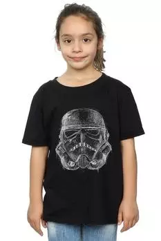Хлопковая футболка Stormtrooper Scribble Helmet Star Wars, черный