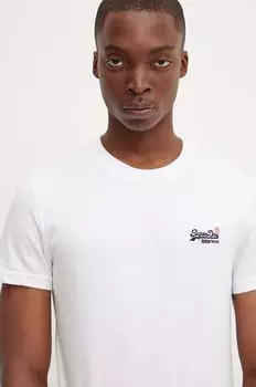Хлопковая футболка Superdry, белый