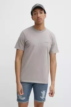 Хлопковая футболка Superdry, бежевый