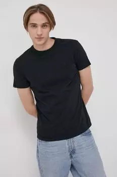 Хлопковая футболка Superdry, черный